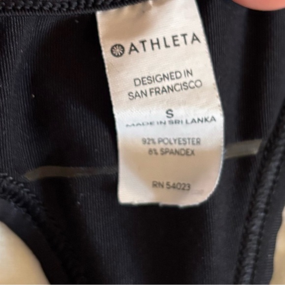 Athleta Stripe Mesh Tank -Black Workout Top - Picture 3 of 9